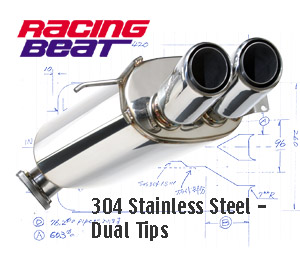 Racing Beat Catback Exhaust for 93-95 RX-7 (Dual Tip)
