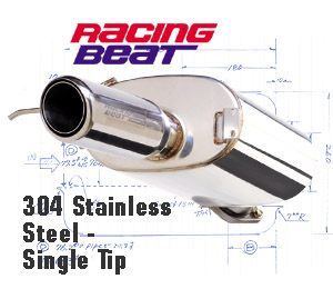 Racing Beat Catback Exhaust for 93-95 RX-7 (Single Tip)